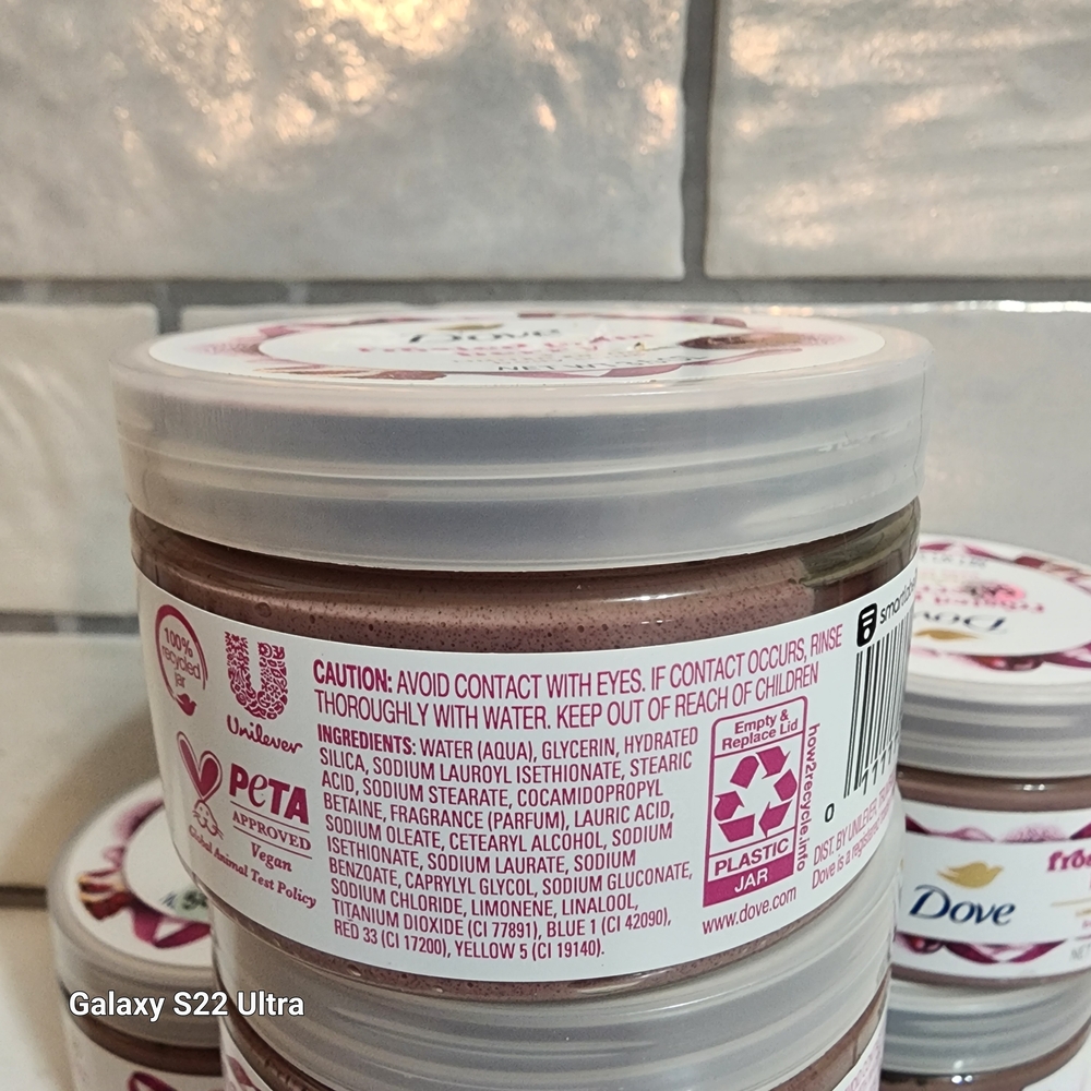Dove Frosted Plum Berry Body Scrub, Lot of 6 - Picture 3 of 3